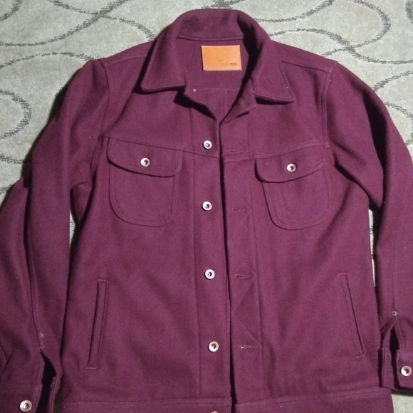 Taylor Stitch Other - The Long Haul Jacket in Burgundy Melton Wool